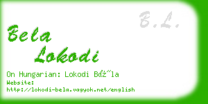 bela lokodi business card